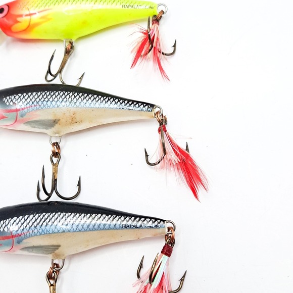 Rapala Fishing Lures Lot of 3 Made in Ireland Topwater Lure Feather Tail Vintage - Picture 3 of 8
